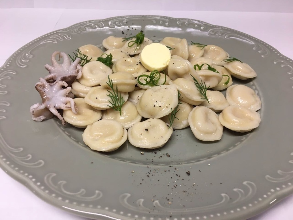 Пельмени из трески с кальмаром (Мурманск)